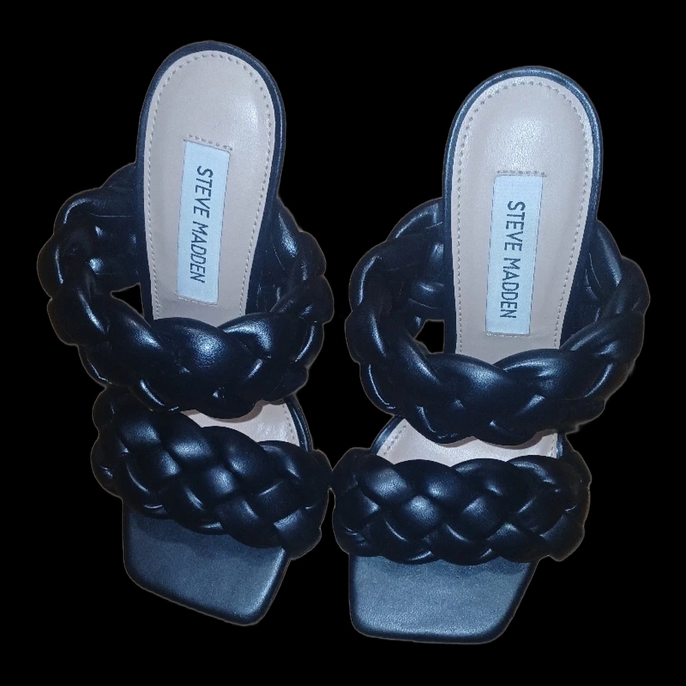 Steve Madden Black Braided Heels